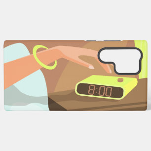 Meisjeshand die de alarmklok aandrukt samsung galaxy hoesje