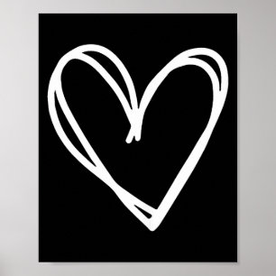 Meisjeshart voor vrouwen Valentijnsdag Grafisch Poster