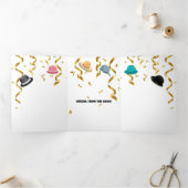 Meisjeshonden champagne gefeliciteerd verloving drieluik wenskaart (Binnen)