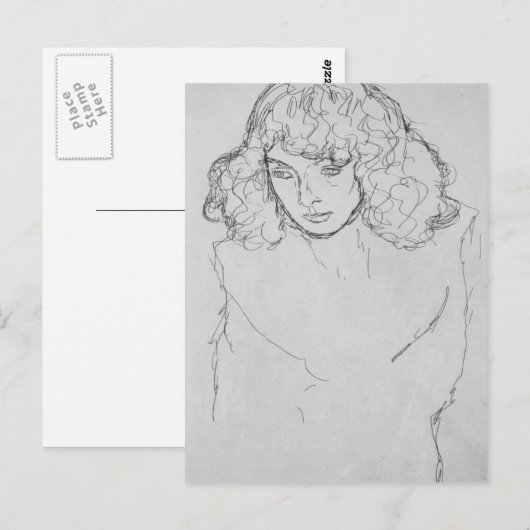 Meisjeshoofd van Gustav Klimt Briefkaart (Voorkant / Achterkant)