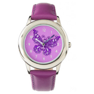 Meisjeshorloge met nummer vlinder horloge
