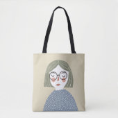 Meisjesillustratie Tote Bag (Voorkant)
