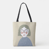 Meisjesillustratie Tote Bag (Achterkant)