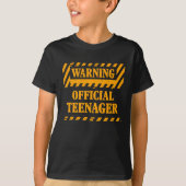 Meisjesjongen 13th Birthday Warning Officiële tien T-shirt (Voorkant)