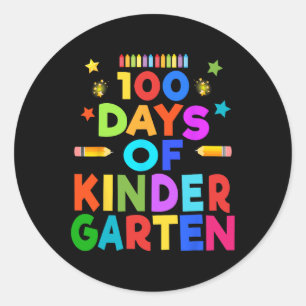 Meisjesjongens brengen 100 dagen kinderdagverblijf ronde sticker