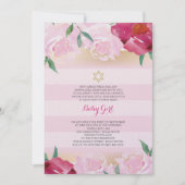 Meisjesjoodse Noemdag - Roze bloem & goud Kaart (Voorkant)