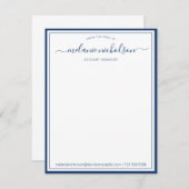 Meisjeskalligrafie van het bureau van de zeegrens bedankkaart (Voorkant / Achterkant)