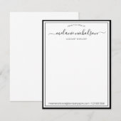 Meisjeskalligrafie van het bureau van de zwarte gr bedankkaart (Voorkant / Achterkant)