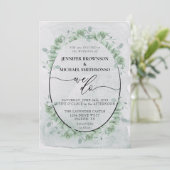 Meisjeskalligrafie we doen botanische eucalyptus kaart (Staand voorkant)