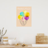 Meisjeskamer ballonnen waterverf mooie kunst poster (Keuken)