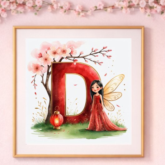 Meisjeskamer Letter D Feeërieke Bloemen Decoratie