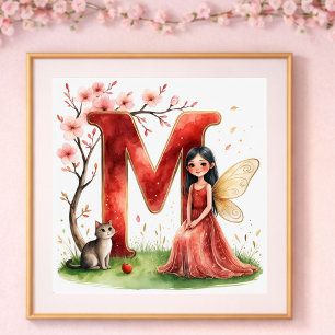 Meisjeskamer Letter M Fee Bloemen Decoratie