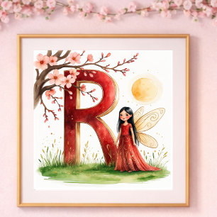 Meisjeskamer Letter R Feeërieke Bloemen Decoratie