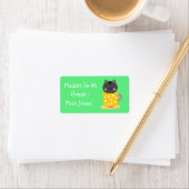 Meisjeskat in teacup-etiketten met schattige namen etiket (Insitu)