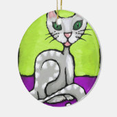 meisjeskat keramisch ornament (Links)