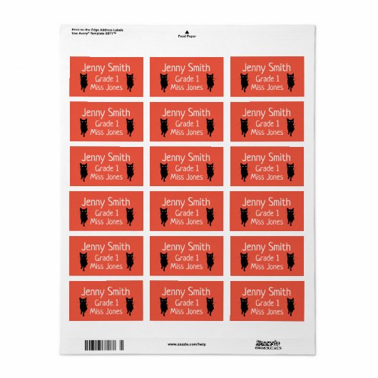 Meisjeskattenlabel Etiket (Full Sheet)