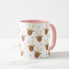 Meisjeskerstrenrenrennier Snowflakes Pattern Gold Mok