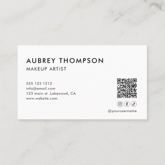 Meisjesklant Hartelijk dank voor QR-code wit Visitekaartje (Achterkant)