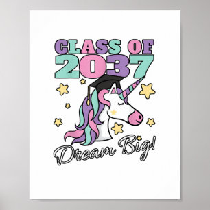 Meisjesklas van 2037 Magische Eenhoorn Afstudeermu Poster