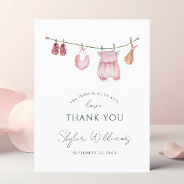 Meisjeskleren Aquarel Minimalistische Baby Shower Briefkaart