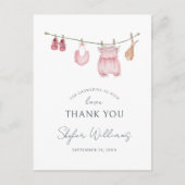 Meisjeskleren Watercolor Minimalistische Baby Show Briefkaart (Voorkant)