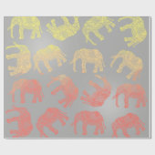 meisjeskleurig patroon van de florale olifant van  cadeaupapier (Vlak)