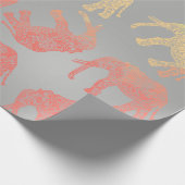 meisjeskleurig patroon van de florale olifant van  cadeaupapier (Hoek)