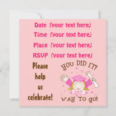 Meisjeskleuterschool / Kindergarten Graduation Par Kaart (Achterkant)