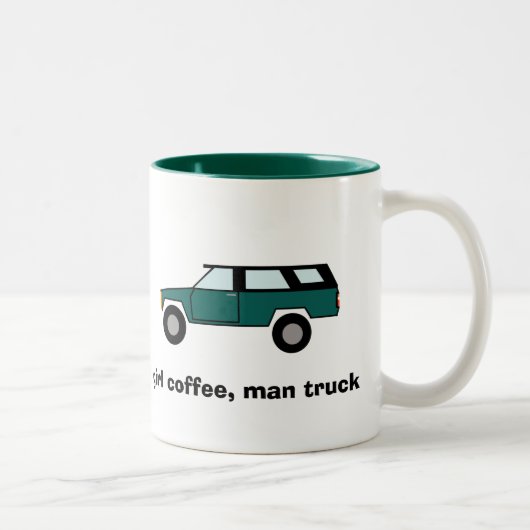 meisjeskoffie, man truck tweekleurige koffiemok (Rechts)