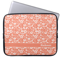 Meisjeskoraal Peach Tropical Flowers Monogram