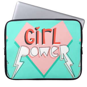 Meisjeskracht. Eenvoudig ontwerp met heldere grafi Laptop Sleeve