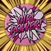 MEISJESKRACHT Fun Roze Stripboek Pop Art Ronde Button 4,0 Cm