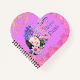 Meisjeskracht-geloof hoop liefde notitieboek