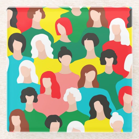 Meisjeskracht Glazen Onderzetter (Voorkant)