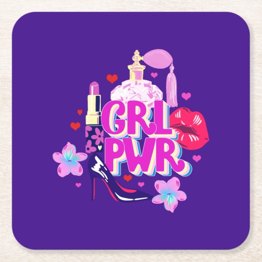 Meisjeskracht Kartonnen Onderzetters (Voorkant)