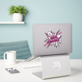 MEISJESKRACHT Leuk Retro Stripboek Pop Art Sticker (Laptop op bureau)