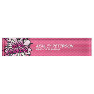 MEISJESKRACHT Leuk Retro Stripboek Roze Naambordje