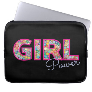 Meisjeskracht Meiskleurige Floral Gifts voor haa Laptop Sleeve
