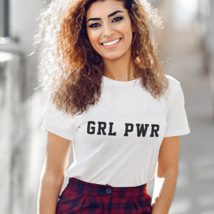 Meisjeskracht   Modern feminist Bold GRL PWR T-shirt
