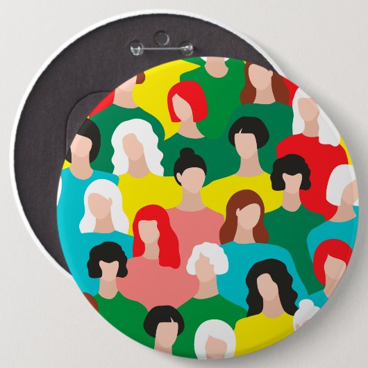 Meisjeskracht Ronde Button 6,0 Cm (Voorkant /achterkant)