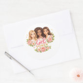 Meisjeskracht Ronde Sticker (Envelop)