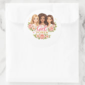 Meisjeskracht Ronde Sticker (Tas)