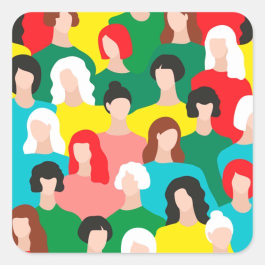 Meisjeskracht Vierkante Sticker (Voorkant)