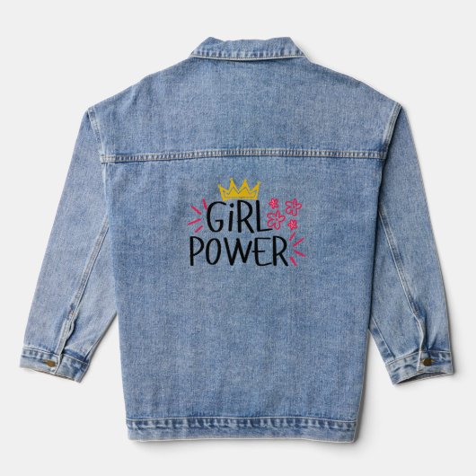 Meisjeskracht Vrouwendag Denim Jacket (Achterkant)