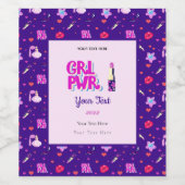 Meisjeskracht Wijn Etiket (Enkel label)