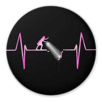 Meisjeskrachthartslag Keramische Knop