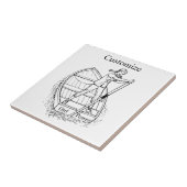 Meisjeskrachtsculpboat Thunder_Cove Tegeltje (Zijkant)