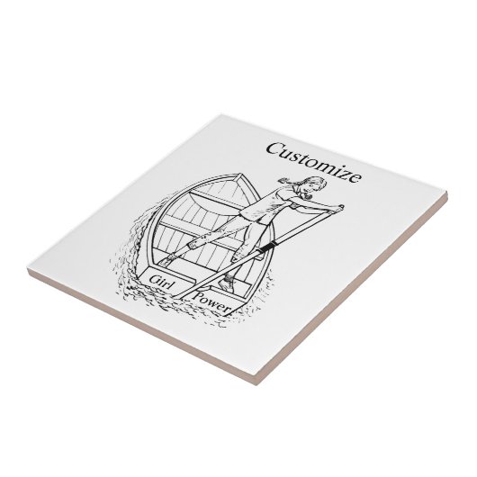 Meisjeskrachtsculpboat Thunder_Cove Tegeltje (Zijkant)