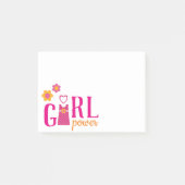 Meisjeskrachtvoer fuchsia roze gele bloemjurk post-it® notes (Voorkant)