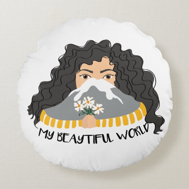 meisjeskussen rond kussen (Voorkant)